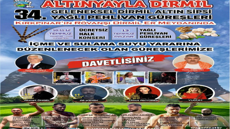 Altınyayla Güreşleri ve Festival için Tarih Belli Oldu