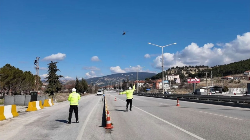 Helikopter ile Trafik Denetimi yapıldı
